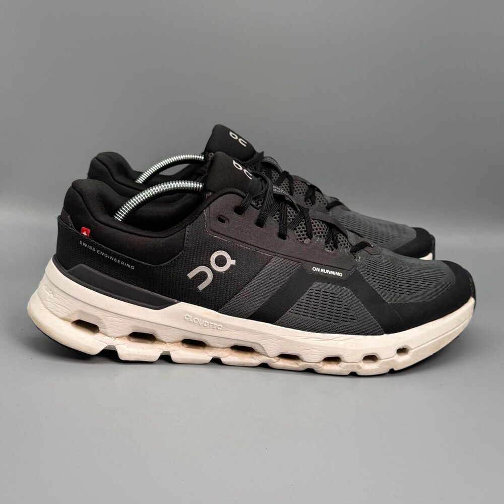 On Cloudrunner 2 Mens 12 Black Mesh Lace Low Top Athletic Running Sneakers Shoes